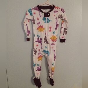 Burt's Bees Baby Dinosaur Print Footie Pajamas - Multicolor 12 M